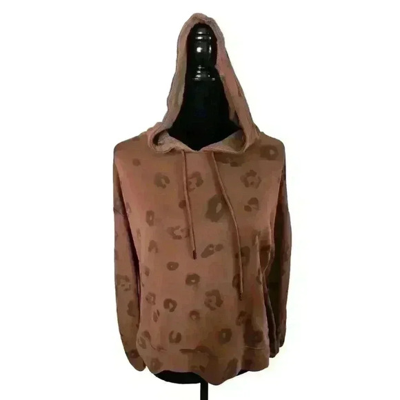Splendid Womend Brown Leopard Print Corinna Hoodie XS - Picture 3 of 15